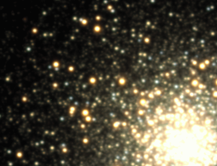 Image of the outer regions of the globular cluster M3. This shows an animation of 4 images of the same field taken over the course of the same night. You can see that most of the stars remain the same as it blinks between the 4 images, but some stars change their brightness with time. Most of these are RR Lyrae variables, which can fairly easily be selected by observing the same field of view multiple times. (Image from [this page](https://www.astro.princeton.edu/~jhartman/M3_movies.html).)